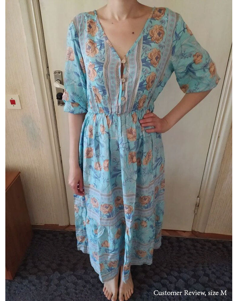 Boho Maxi Dress, Sundress, Lily-Rose in Orose