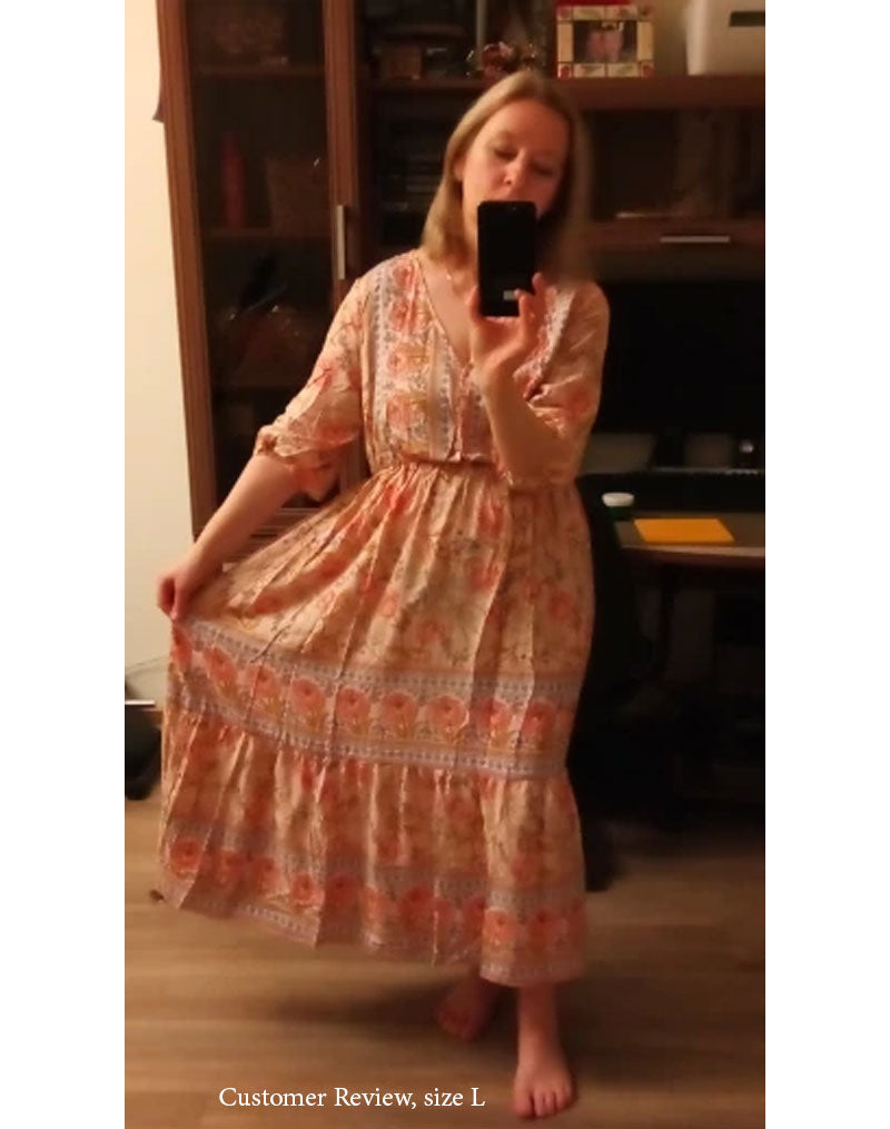Boho Maxi Dress, Sundress, Lily-Rose in Pink