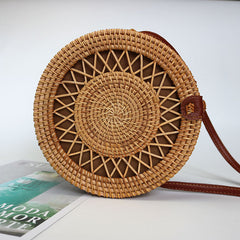 Rattan Strawberry Shape Women's Fashion Cartoon Shoulder Beach Purse