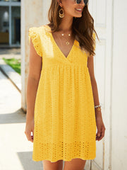 Women's Dresses Temperament Commuter V neck Lace Mini Dress