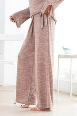 Slit Tie Waist Pants Set