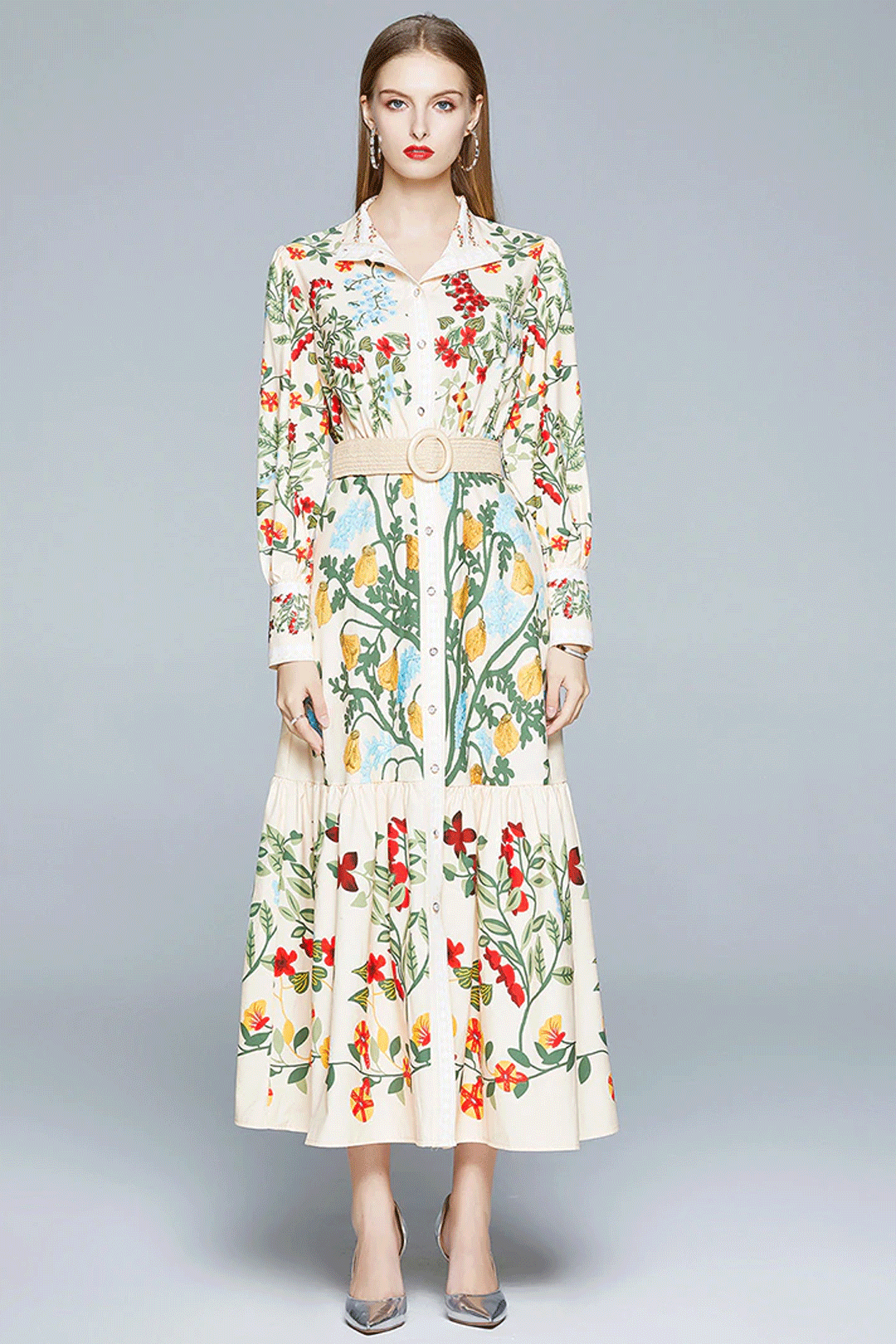 Vintage Dress, Boho Maxi Dress, Gown, Iovry Victoria Flower Garden