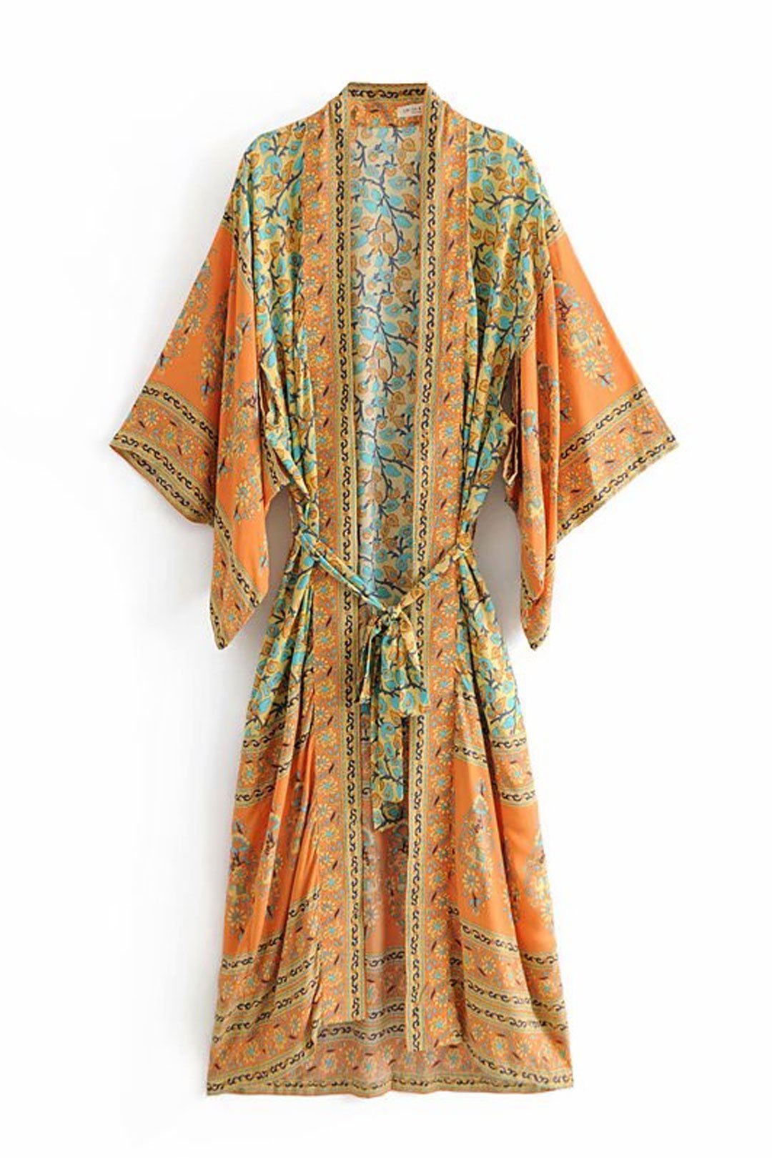 Boho Robe, Kimono Robe, Beach Cover up, Calla in Orange