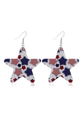 Cute Flag Day Theme Water Drop Earrings