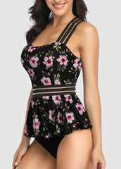 Cross Back Printed Tankini Set
