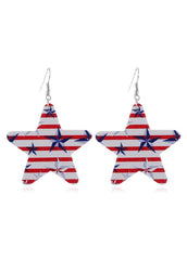 Cute Flag Day Theme Water Drop Earrings
