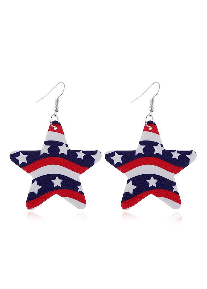 Cute Flag Day Theme Water Drop Earrings
