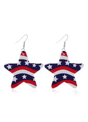 Cute Flag Day Theme Water Drop Earrings