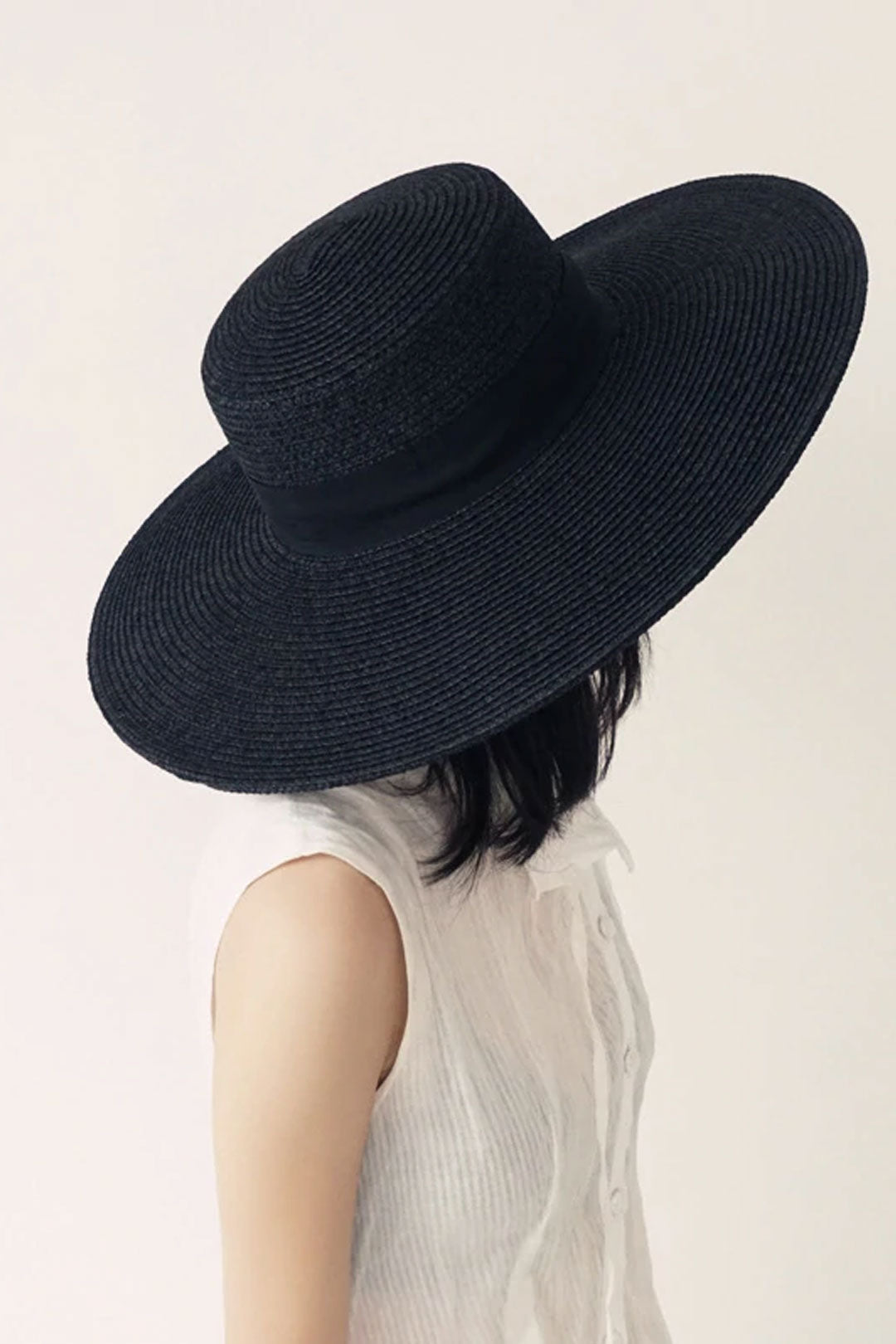 Boho Hat, Sun Hat, Beach Hat, Wide Brim Black Straw Hat, Willow
