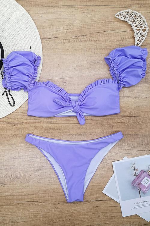 Knot Short Sleeve Bikini Set