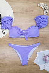 Knot Short Sleeve Bikini Set