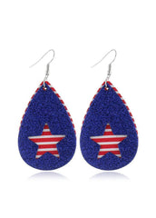 Cute Flag Day Theme Water Drop Earrings