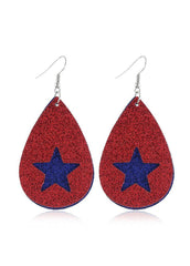 Cute Flag Day Theme Water Drop Earrings