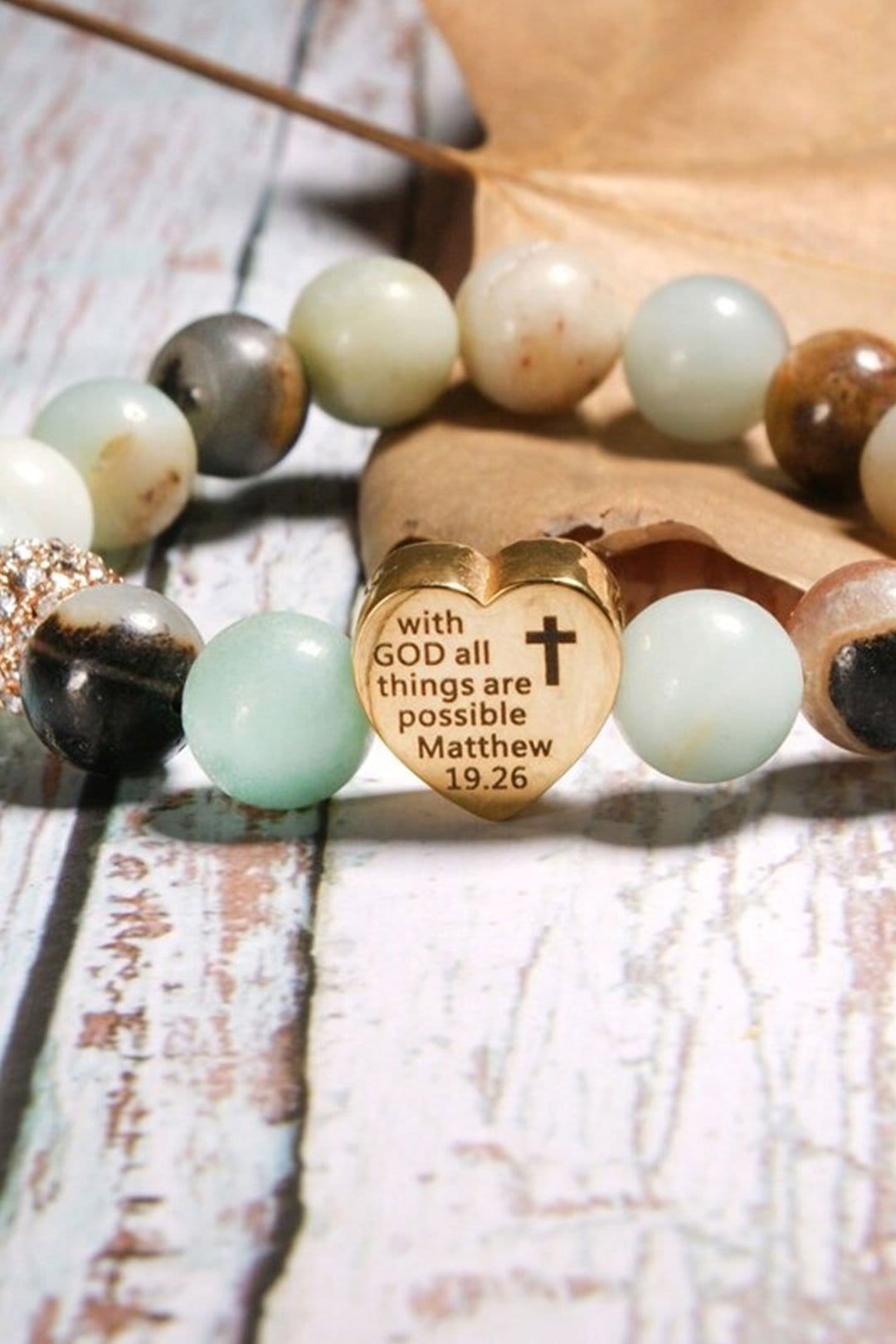 Boho Bracelet, Green Amazonite Ball Stone