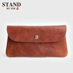 Retro Handmade Long Men's Ultra-thin Layer Cowhide Leather Large Student Simple Purse
