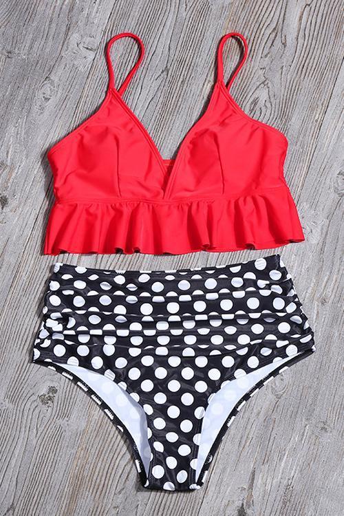Ruffles High Waist Bikini Set