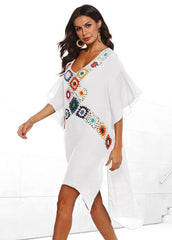 Irregular Cut Out V Neck Cover Up