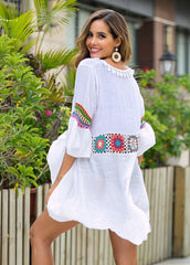 Irregular Patchwork Beach Cover Up