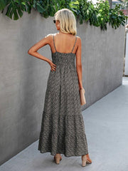 Sleeveless Spaghetti Strap Maxi V Neck Dress