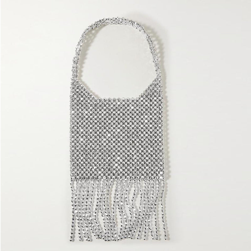 Women's Tassel Beaded Shoulder Design Portable Shoulder Bags