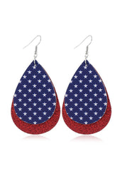 Cute Flag Day Theme Water Drop Earrings