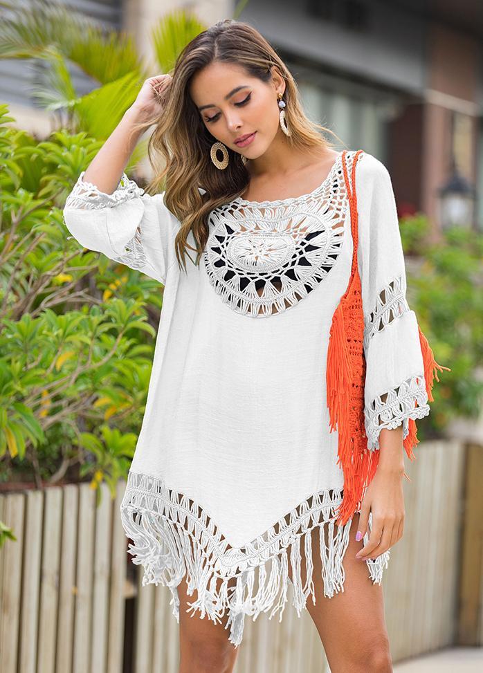 Cut Out Tassels Hem Cover Up