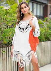 Cut Out Tassels Hem Cover Up