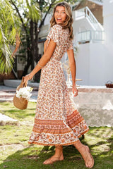 Boho Maxi Dress, Sundress, White Peanut Butter