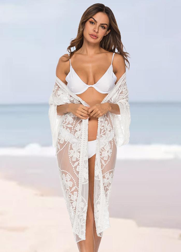 Lace Mesh See Through Beach Cover Up