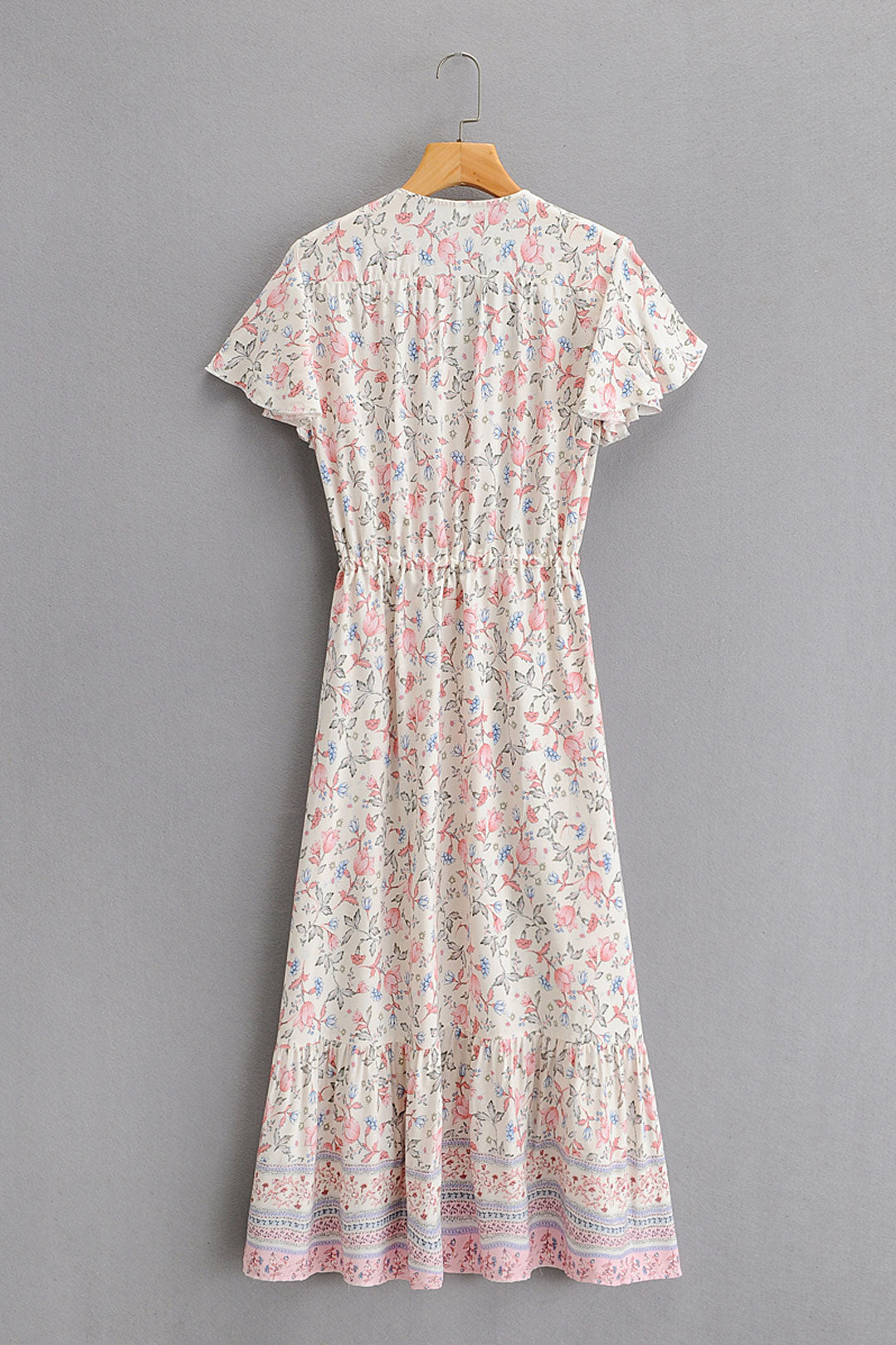 Boho Midi Dress, Sundress, Pink Blush Rose