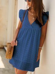 Women's Dresses Temperament Commuter V neck Lace Mini Dress