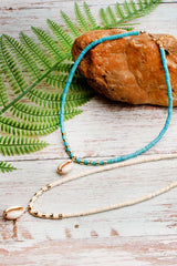 Boho Necklace, Natural Shell Cowrie with Pendanr in White
