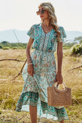 Boho Maxi Dress, Sundress, Pink Rosewood