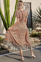 Boho Maxi Dress, Off  Shoulder Sundress, Pink Calla
