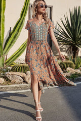 Boho Maxi Dress, Off  Shoulder Sundress, Pink Calla