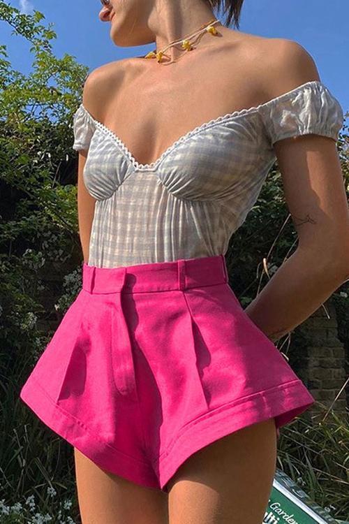 High Waist A Line Shorts