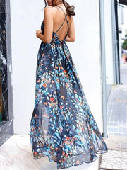 Sleeveless Sexy Summer Deep V neck Maxi Dress