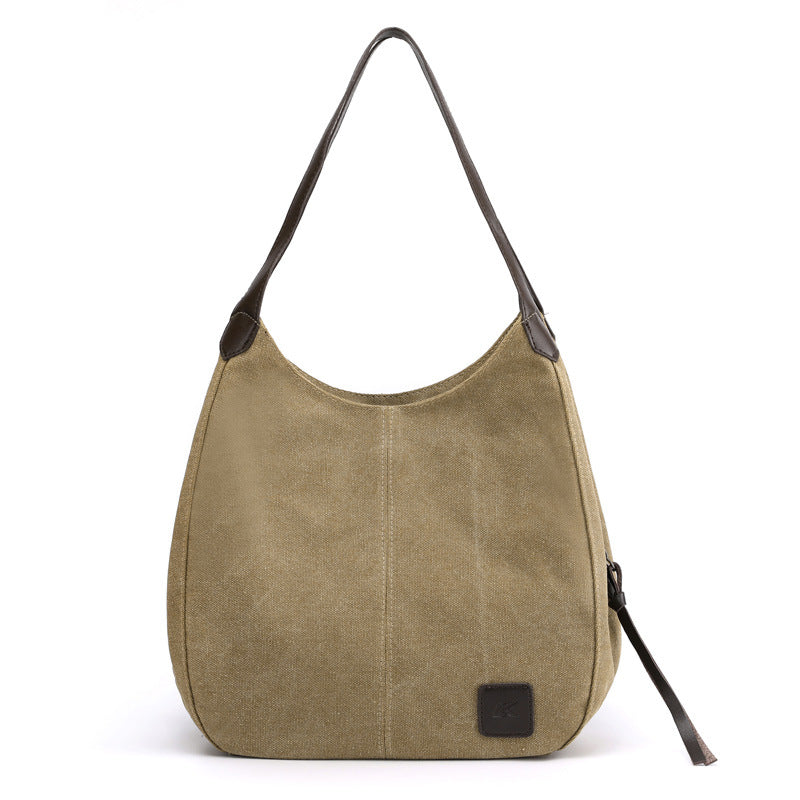 Canvas Women's Fashionable Artistic Simple Shoulder Casual Big Tote Bags