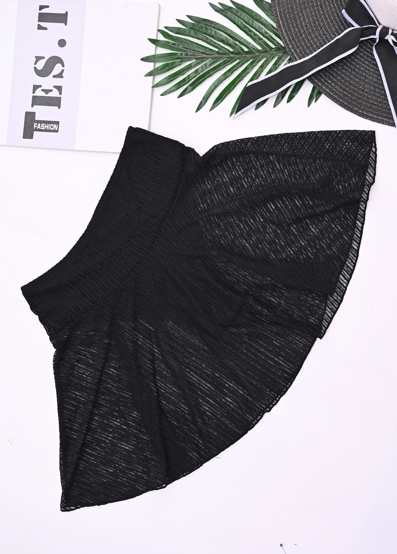 Lace Cut Out High Waist Swim Skirt