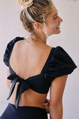 Puff Sleeve Knot Bikini Set