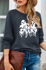Casual Print Split Joint Basic O Neck Tops
