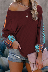 Casual Print Split Joint Basic V Neck Tops£¨9 colors£©