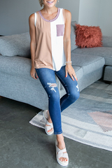 Casual Solid Split Joint O Neck Tops