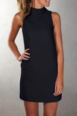 Casual Solid Split Joint Halter Straight Dresses