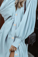 Casual Solid Buckle Half A Turtleneck Shirt Dress Dresses(5 colors)