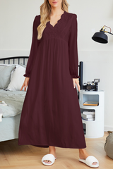 Fashion Solid Lace V Neck Straight Dresses