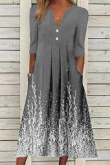 Casual Print Printing V Neck A Line Dresses