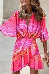 Work Elegant Geometric Patchwork V Neck Irregular Dress Dresses(6 Colors)