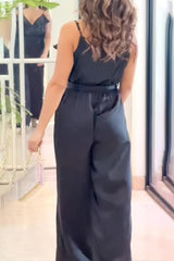 Casual Celebrities Solid Flounce V Neck Loose Jumpsuits(3 Colors)