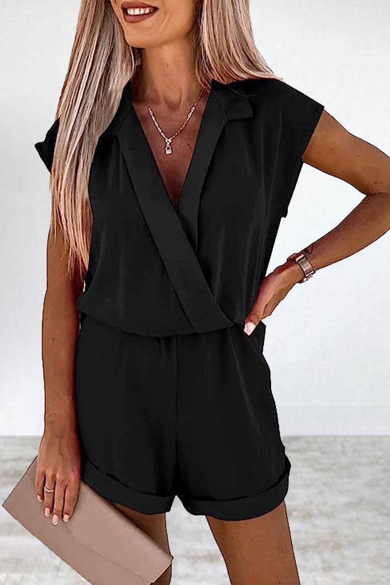 Casual Solid Solid Color V Neck Loose Jumpsuits(7 Colors)
